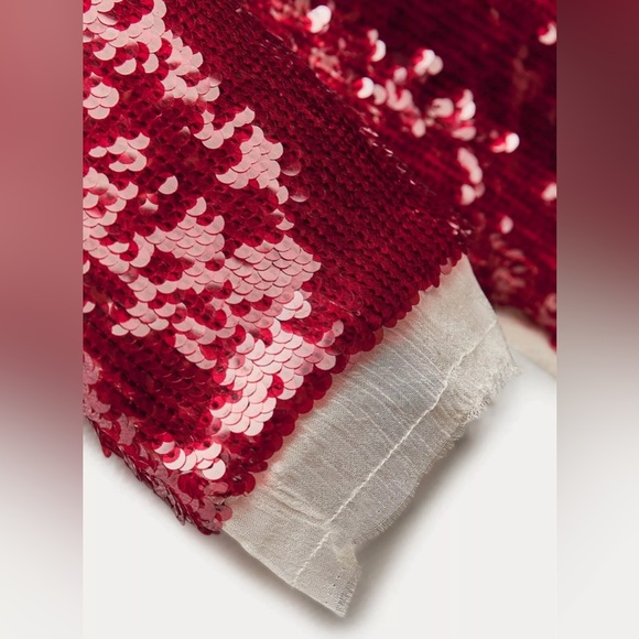 Zara ZW collection red sequin chiffon dress, Christmas party, holiday, New Years - Picture 10 of 16